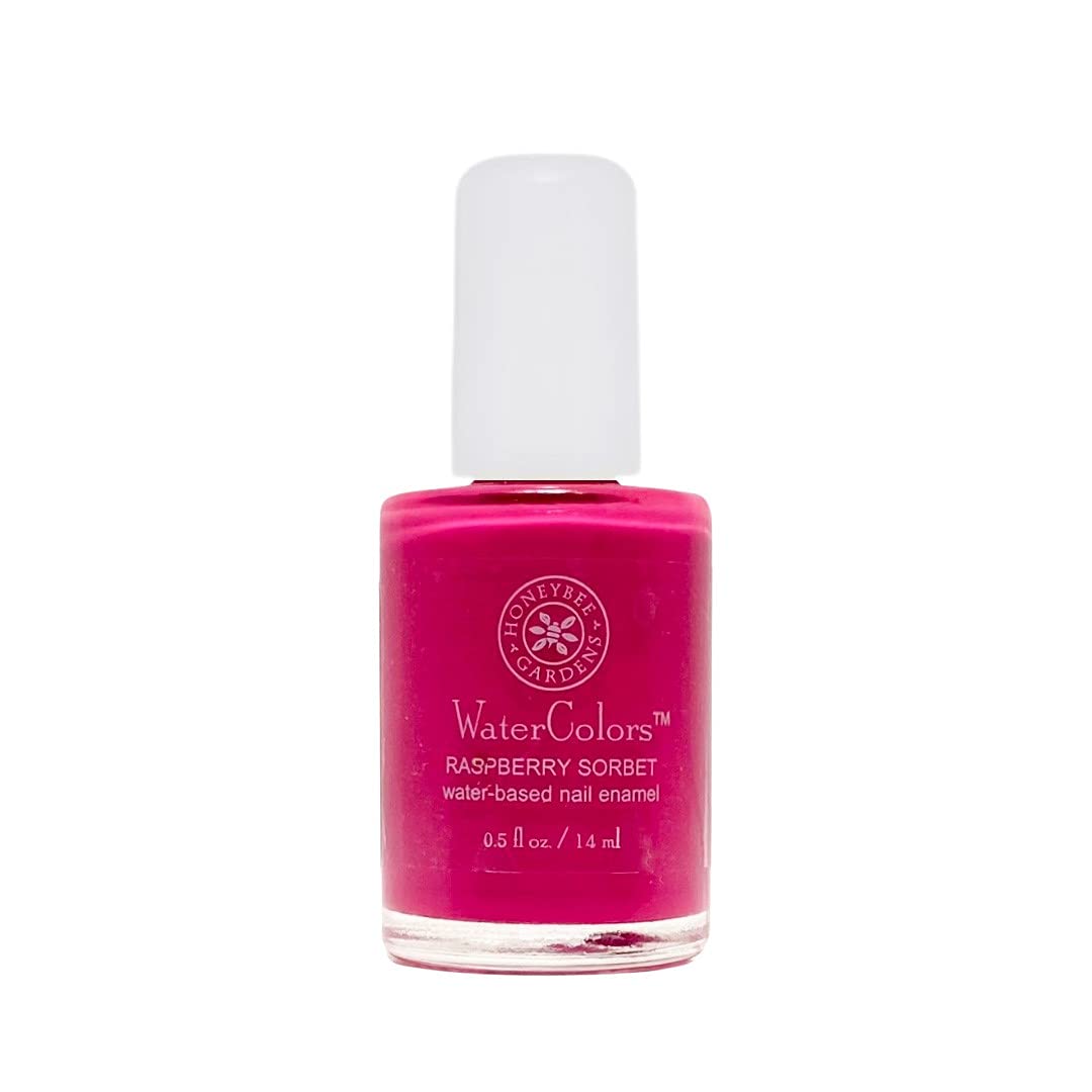 Honeybee Gardens Water-Based Nail Enamel, Raspberry Sorbet, Matte Rich Bright Raspberry, Eco-Friendly, Odorless & Vibrant Polish