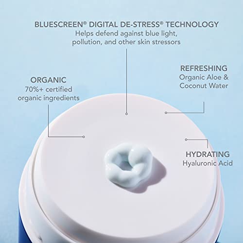 Coola Organic Refreshing Water Cream Face Moisturizer With Spf 50, Dermatologist Tested Face Sunscreen With Plant-Derived Bluesc