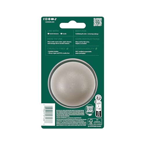 Ecotools Deep Cleansing Facial Brush, For Facial Cleansers & Balms, Removes Oil, Dirt & Impurities, Exfoliating, Revives Dull Sk