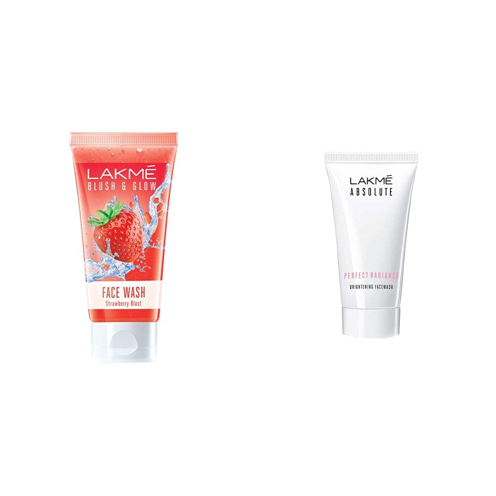 Lakm Blush & Glow Gel Face Wash, Strawberry Blast, 100G And Absolute Perfect Radiance Skin Lightening Facewash, 50G
