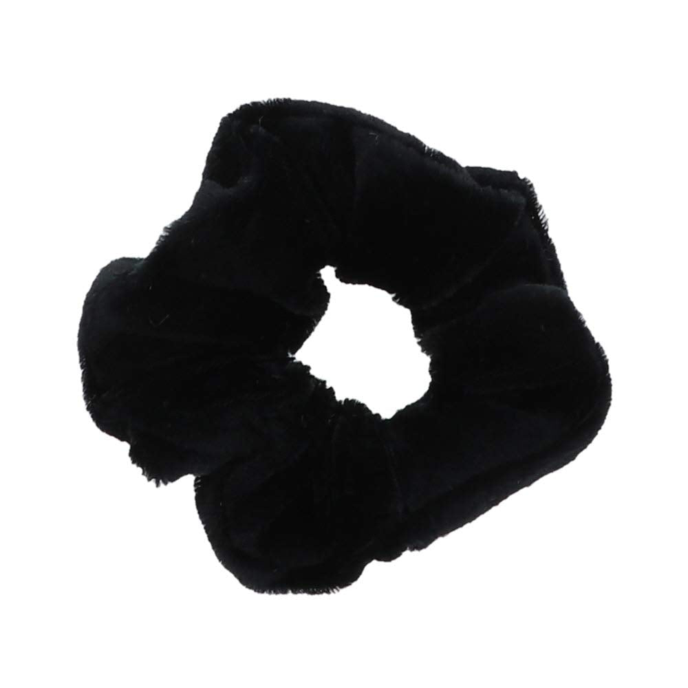 Velvet Solid Scrunchies - Set Of 6-Black