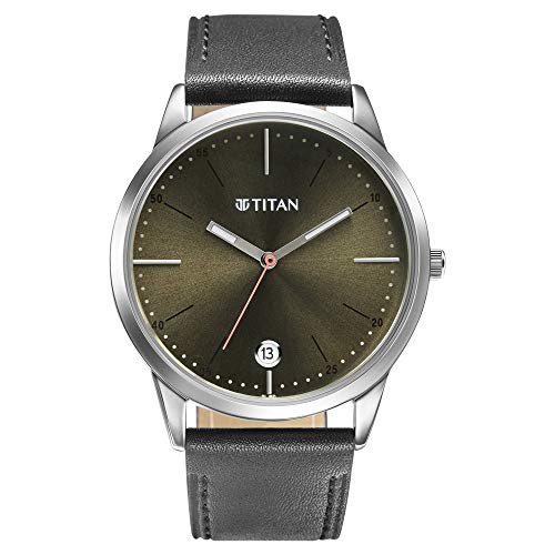 Titan 1806Sl06 Watch For Men Analog Brown Leather Band, Strap, Strap