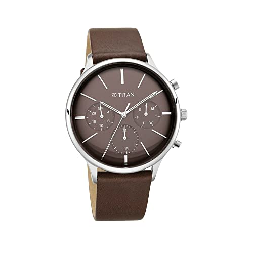 Titan Light Leathers Iv Analog Brown Dial MenS Watch-90134Sl02/Np90134Sl02