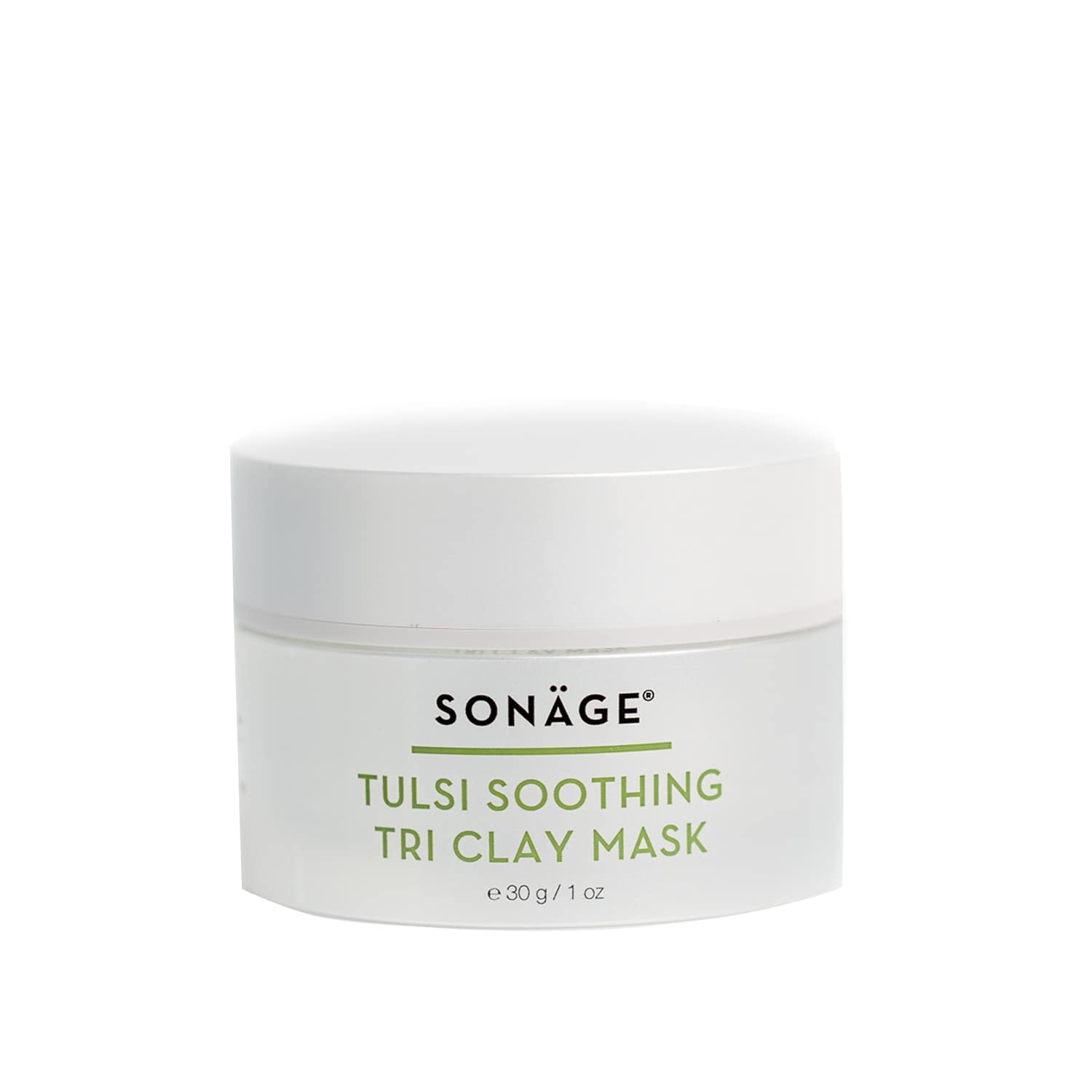 SONAGE Tulsi Soothing Tri Clay Mask | For AcneProne Skin | Mineral Rich Clay Mask Unclogs and Purifies Pores | Neem Oil and Tur