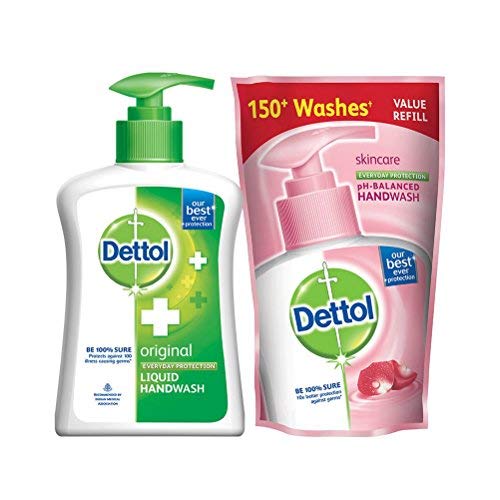 Dettol Original Handwash Pump 250Ml & Refill 175Ml Hand Wash Pump & Refill (2 X 212.5 Ml)