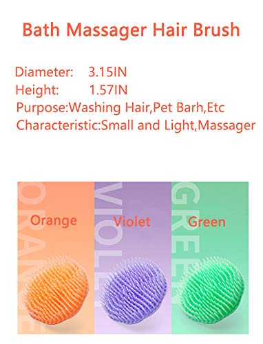 Hair Scalp Brush Dandruff Cleaning Brush Shower Scalp Shampoo Brush Scalp Massager Pack Of 2 (Orange And Violet)