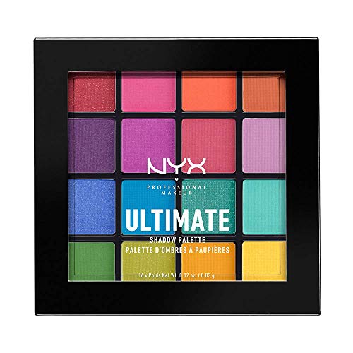 NYX PROFESSIONAL MAKEUP Ultimate Shadow Palette - Brights, 1 Count, Model USP04