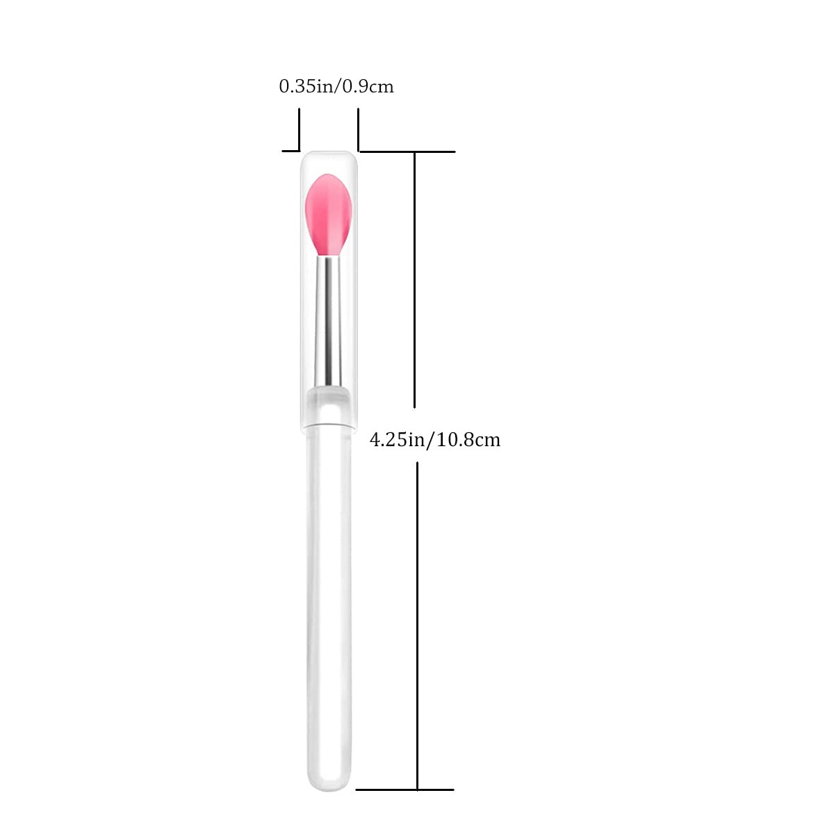 Lormay Silicone Lip Brushes With Transparent Handles And Caps. Perfect Tools For Applying Cream Lip Mask, Eyeshadow, And Lipstic