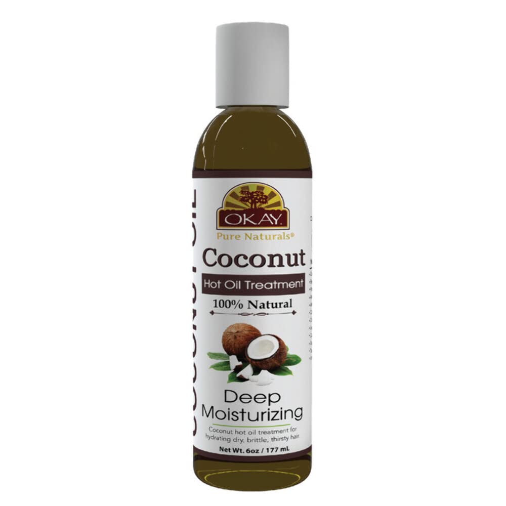 OKAY | Coconut Hot Oil Treatment | For All Hair Types & Textures | Deeply Penetrating | 100% Natural | Free of Paraben, Silicone