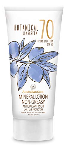 Australian Gold Botanical Spf 70 Mineral Sunscreen Lotion, Non-Chemical Sunblock With Titanium Dioxide & Zinc Oxide, Native-Aust