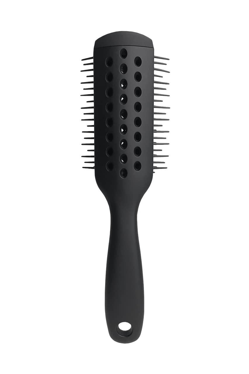 Cricket Binge Flow Styler 9 Row Brush - Vented Arch Cushion, Nylon Bristles, One-Piece Design, Gentle Detangling, Curl Defining,