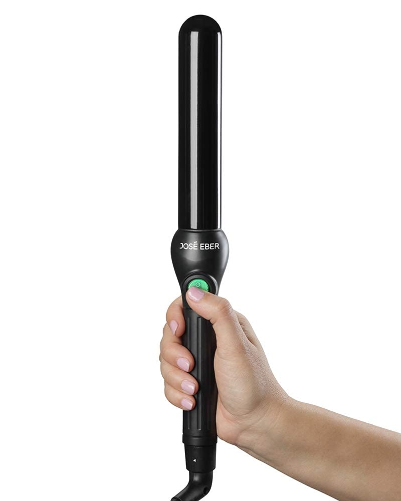 Jose Eber: Clipless Curling Iron 1.25 (32mm) - Black -Professional Tourmaline Ceramic Barrel, Wand Styling Tool, Ion Technology,