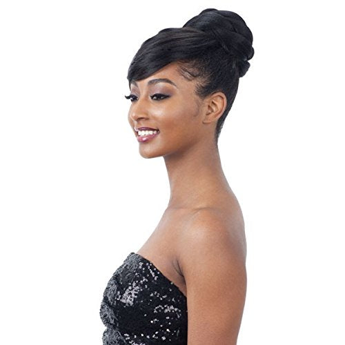 TWISTED BUN BANG (4 Medium Brown) - Freetress Equal Synthetic Bun & Swoop Side Bang