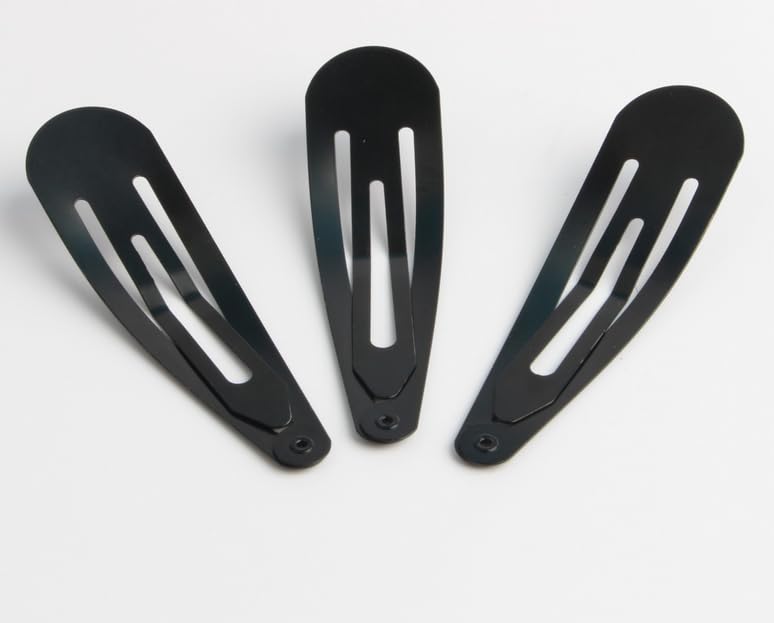 Beespring 40 Pcs Black Barrettes Small Snap Clip Size 30 Mm(Small) Women Metal Hair Clips Accessories Water Drop Female Hair Cli