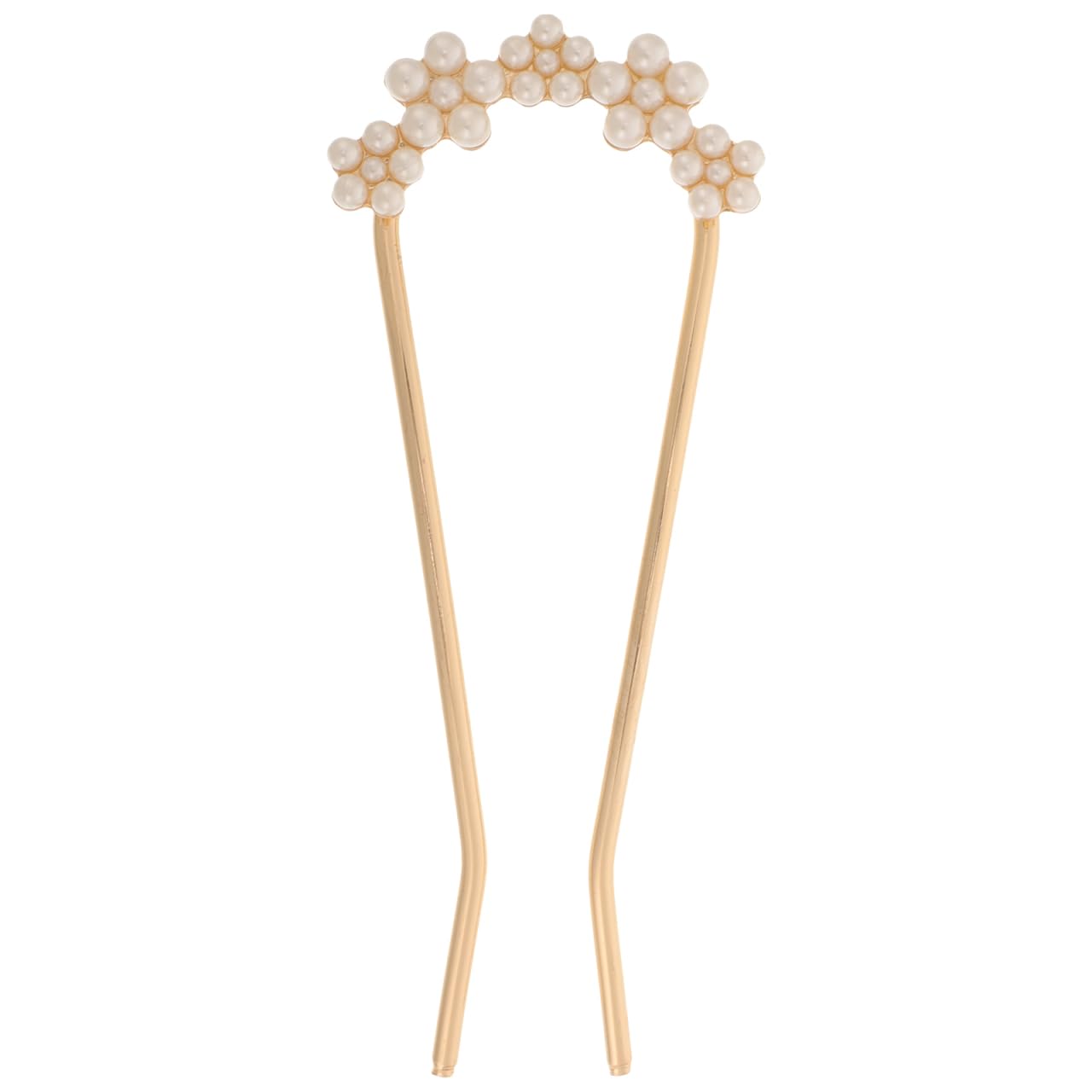 MERRYHAPY U Shape Hair Fork French Pearl Hair Pin Rhinestone Hair Bun Accessories for Women Bridal