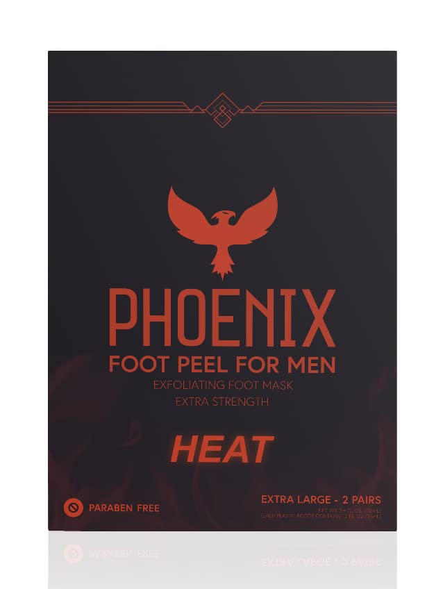 (Pack of 2) Phoenix Foot Peel for Men - Extra Large - Extra Strength - Cinnamon - Exfoliating Dry Feet Treatment - Callus Remove