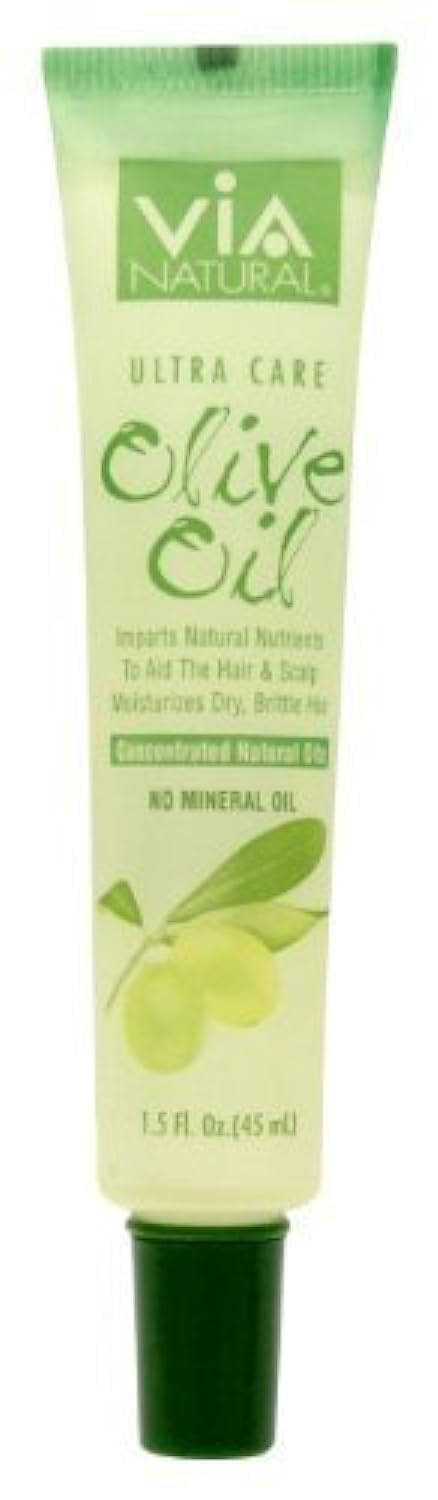 VIA Natural Ultra Care Olive Oil Concentrated Natural Oil 1.5oz - Imparts Natural Nutrients To Aid The Hair & Scalp Moisturizes 