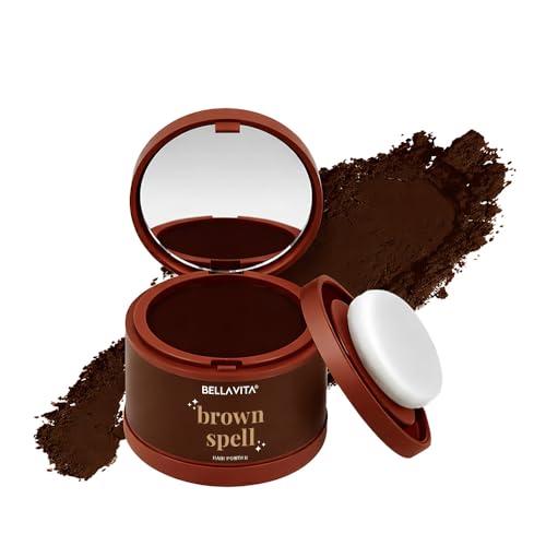 Bellavita Brown Spell Hair Powder | Instant Grey Coverage & Thinning Spot Concealer | Smudge-Proof, Sweat-Resistant & Long-Lasti