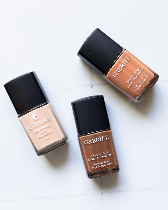 Gabriel Cosmetics Liquid Foundation, Organic Formula- 1 Fl Oz. (Natural Beige, 1.0)