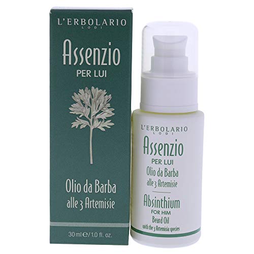 Lerbolario Absinthium Beard Oil - Delicate, Super Emollient And Light Texture Oil For Skin - Can Be Used In Multiple Ways - Use