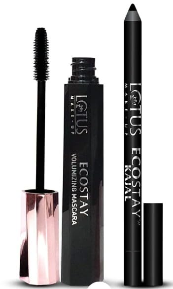 Lotus Make Up EyeIng On You Combo Ecostay Volumising Longstay Mascara (Net Qty: 10G) Makeup Ecostay Kajal (Net Qty: 1.2 G). (Pa