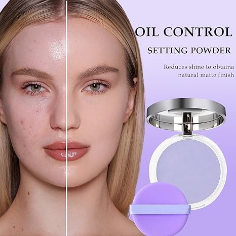 Jelly Pressed Setting Powder,Oil Control Face Pressed Powder,Clear Matte Oil Control Face-Long Lasting Finishing & Waterproof