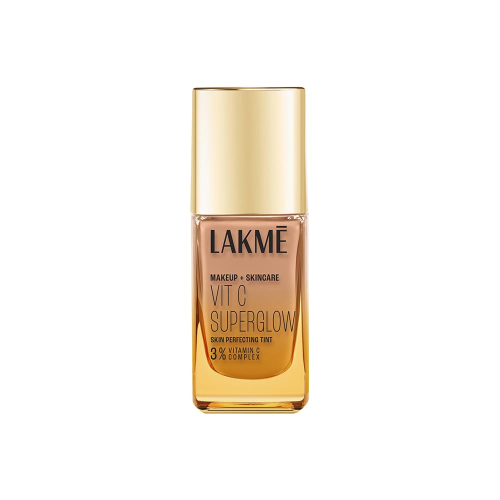 Lakm Makeup+Skincare Vitc Superglow Skin Perfecting Medium Coverage, Natural Finish Liquid All Skin Type Tint Cool Rose C140 25M