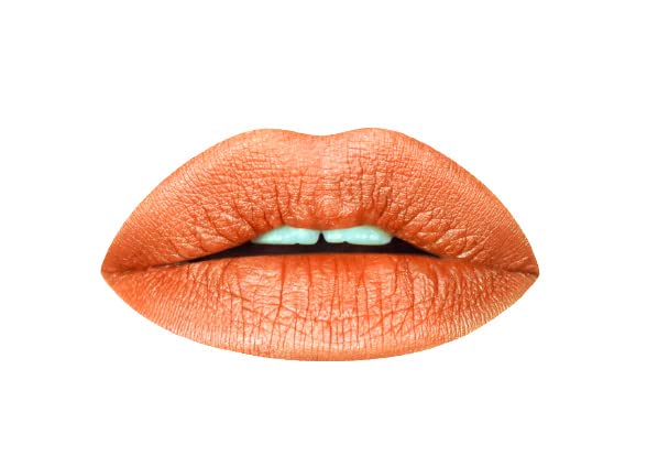 Aromi Burnt Pumpkin Metallic Liquid Lipstick | Orange Gold Lip Color With Shimmery Finish, Vegan, Cruelty-Free, Long-Lasting, Wa