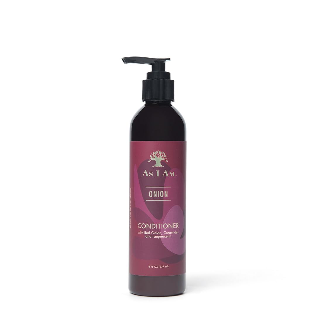 As I Am Onion Conditioner  8 oz  with Red Onion, Ceramides & Isoquercetin  Helps Support Healthy Hair Growth