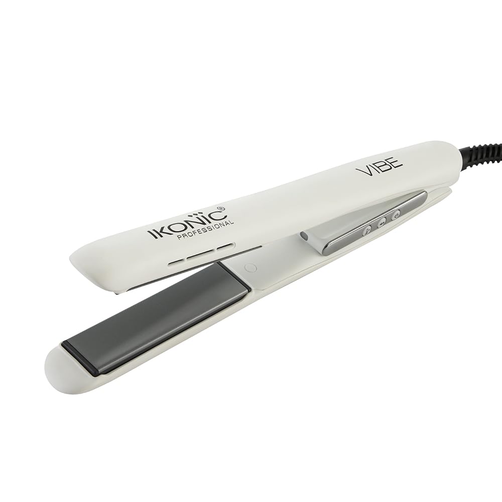 Ikonic Professional Vibe Hair StraightenerWhite | Straightener With Ai Technology| Ceramic Floating Plates| Ionic Technology| E