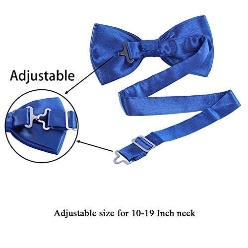 AWAYTR Mens Pre Tied Bow Ties for Wedding Party Fancy Plain Adjustable Bowties Necktie (Dark Red)
