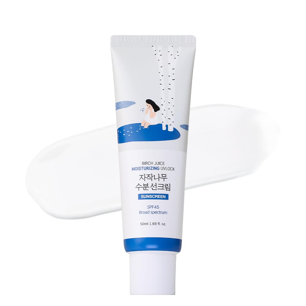 Round Lab Birch Juice Moisturizing Uv Lock 1.69 Fl Oz Spf 45 Broad Spectrum, A Moisturizing Sunscreen, No White Cast, Strong Uv