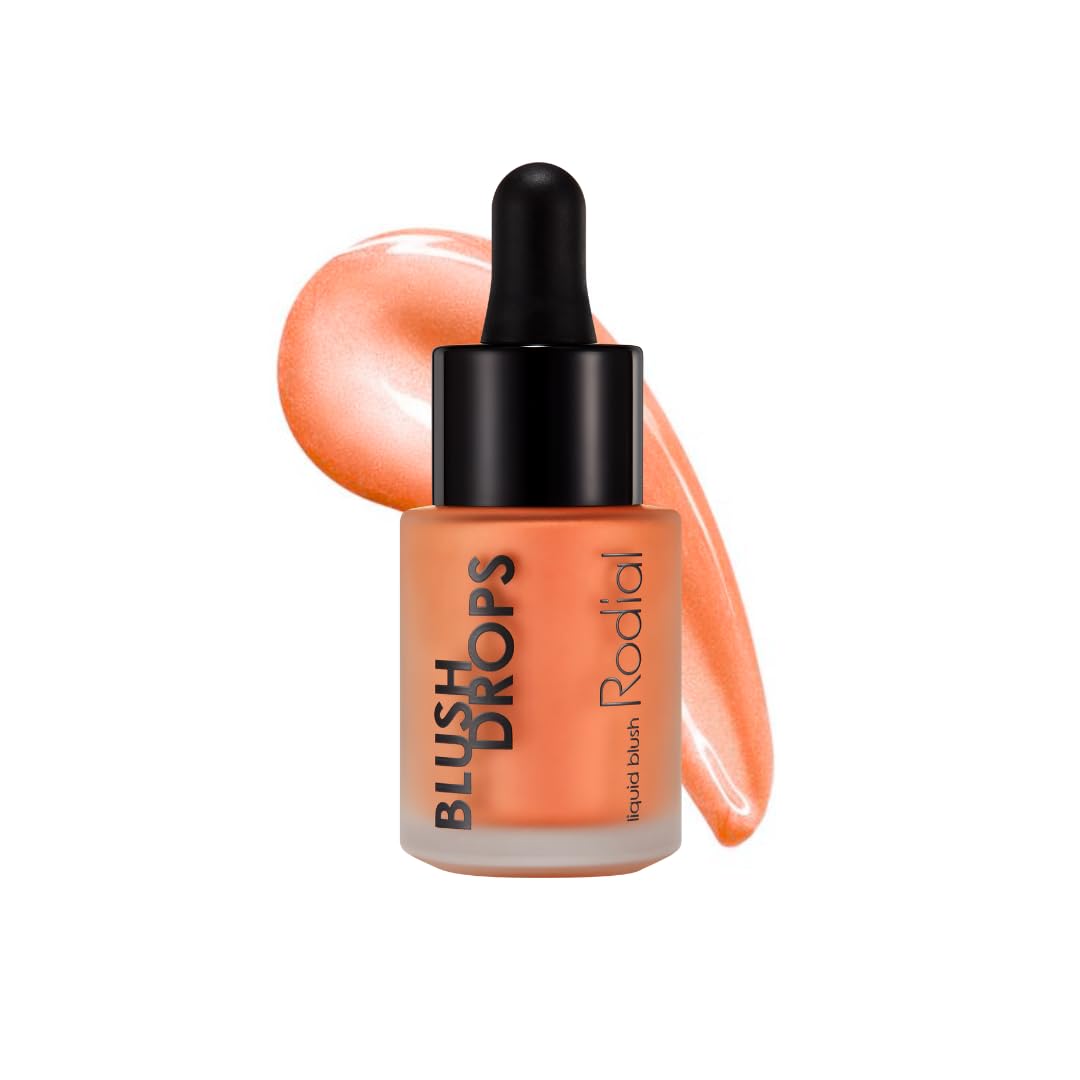 Rodial Blush Drops Apricot Sorbet - Lustrous Honey-Apricot for Golden Glow, Nourishing with Vitamin E, Multi-Use Liquid, 0.5 fl.