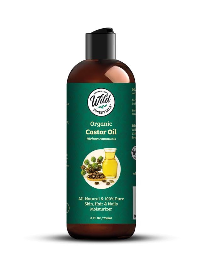 Wild Essentials Castor Oil  100% Pure ColdPressed, Unrefined Castor Seed Oil for Skin, Hair, Brows & Nails  Deep Moisturizer,