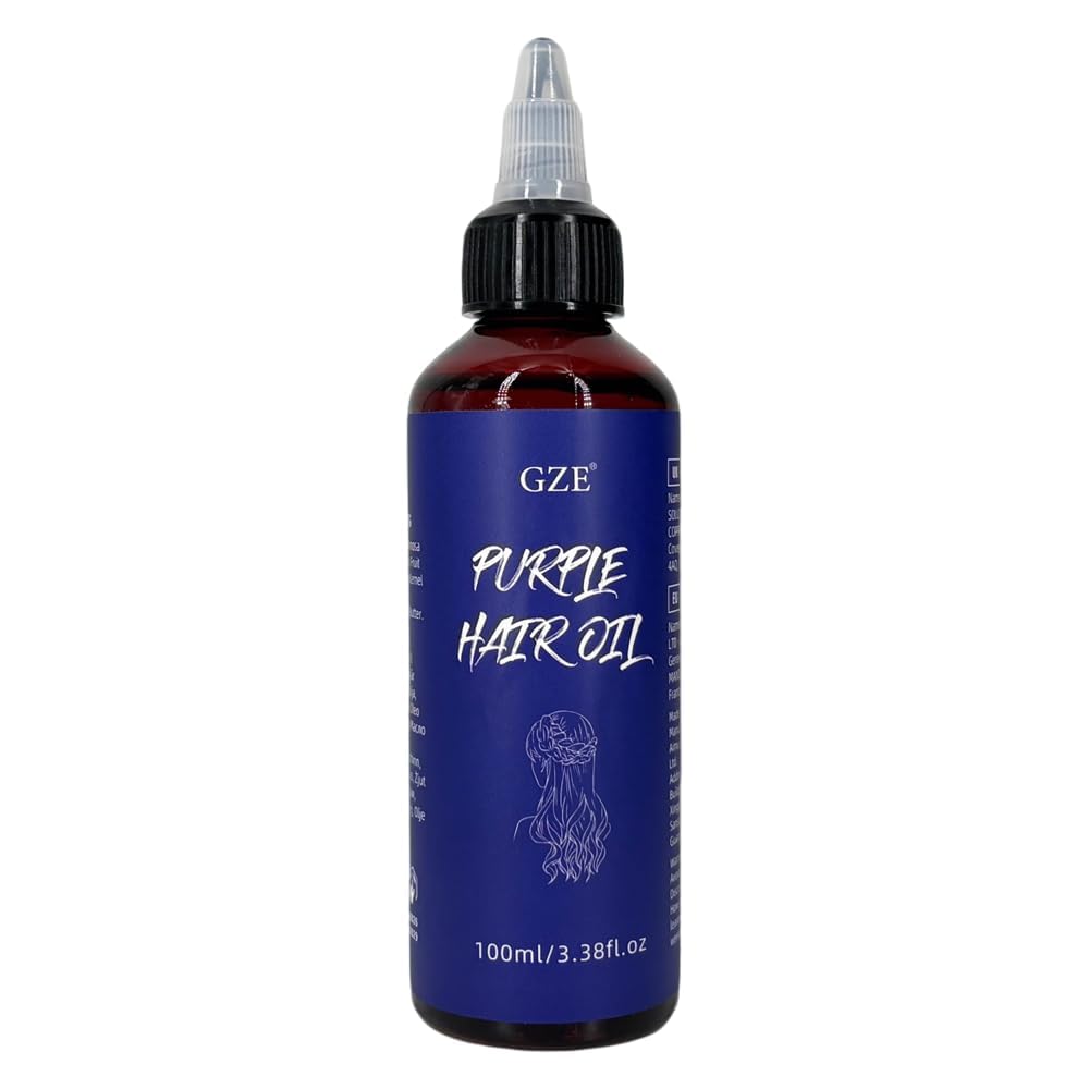 GZE Purple Toning Hair Oil for Blonde & Lightened Hair  Brass Neutralizer with Aloe, 100ml/3.38 fl.oz, ColorDepositing Treatme