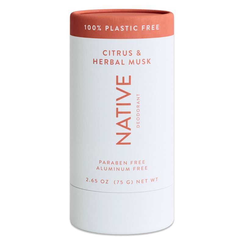 Native Plastic Free Deodorant  Natural Deodorant for Women and Men, Aluminum Free with Baking Soda, Probiotics, coconut Oil and