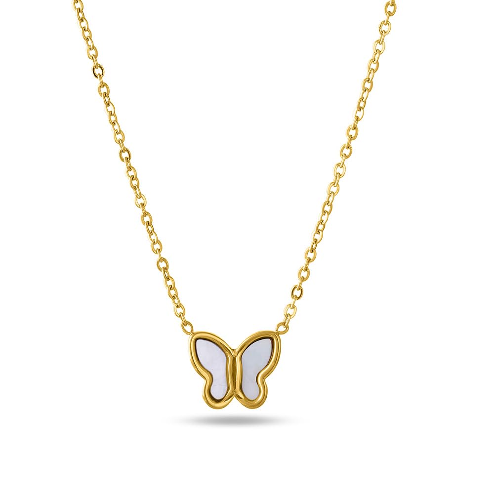 Palmonas Little Butterfly Necklace For Women  18K Gold Plated Necklace, WomenS Jewellery | Gift For Girls & Women