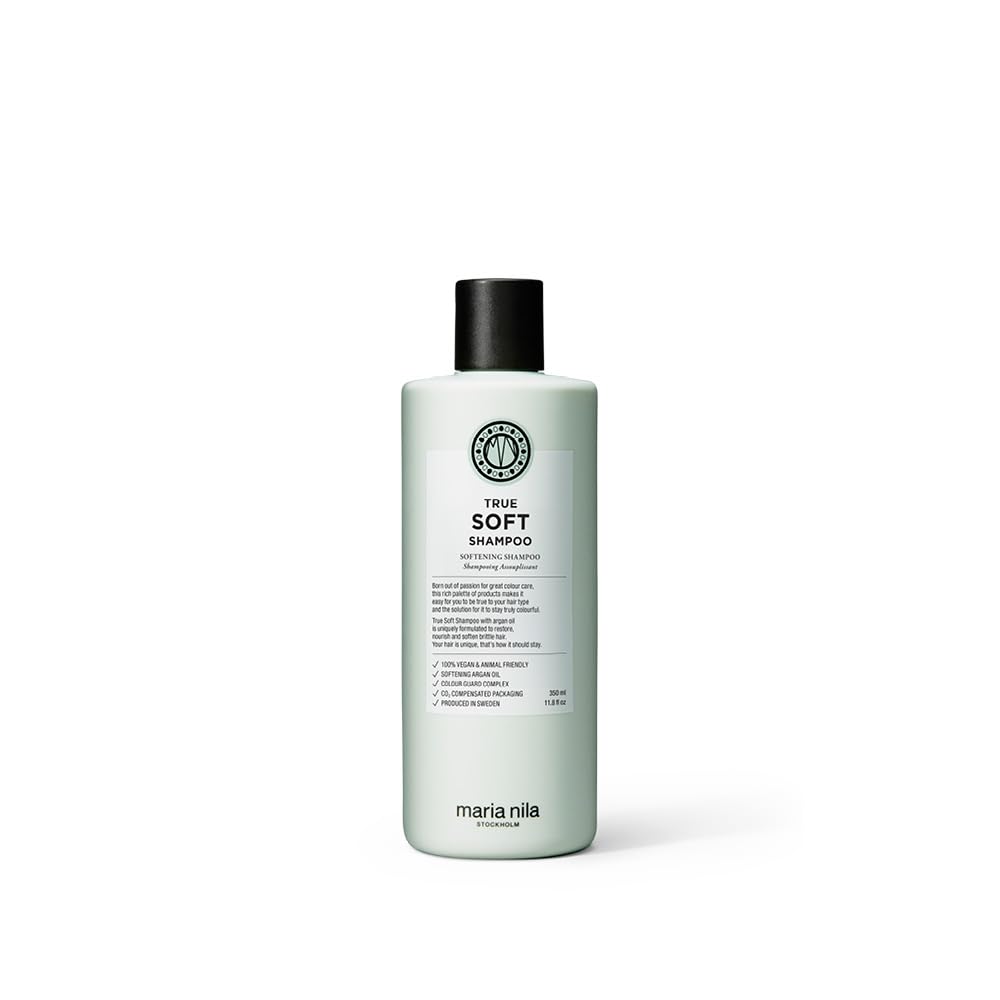 Maria Nila True Soft Shampoo 11.8 Fl Oz, For Dry Hair, Argan Oil Remoisturises & Reduces Frizz, 100% Vegan & Sulfate/Paraben fre