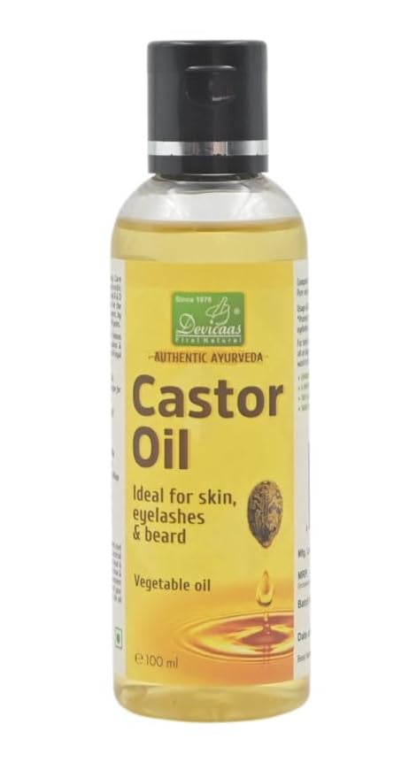 Devicaas 100% Pure Castor Oil Cold Pressed Natural | Hair Growth Oil For Hair, Skin, Eyelashes, Eyebrows & Beard (100 Ml)