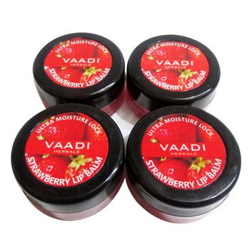 Vaadi Herbal Strawberry And Honey Lip Balm, 10G (Pack Of 4)