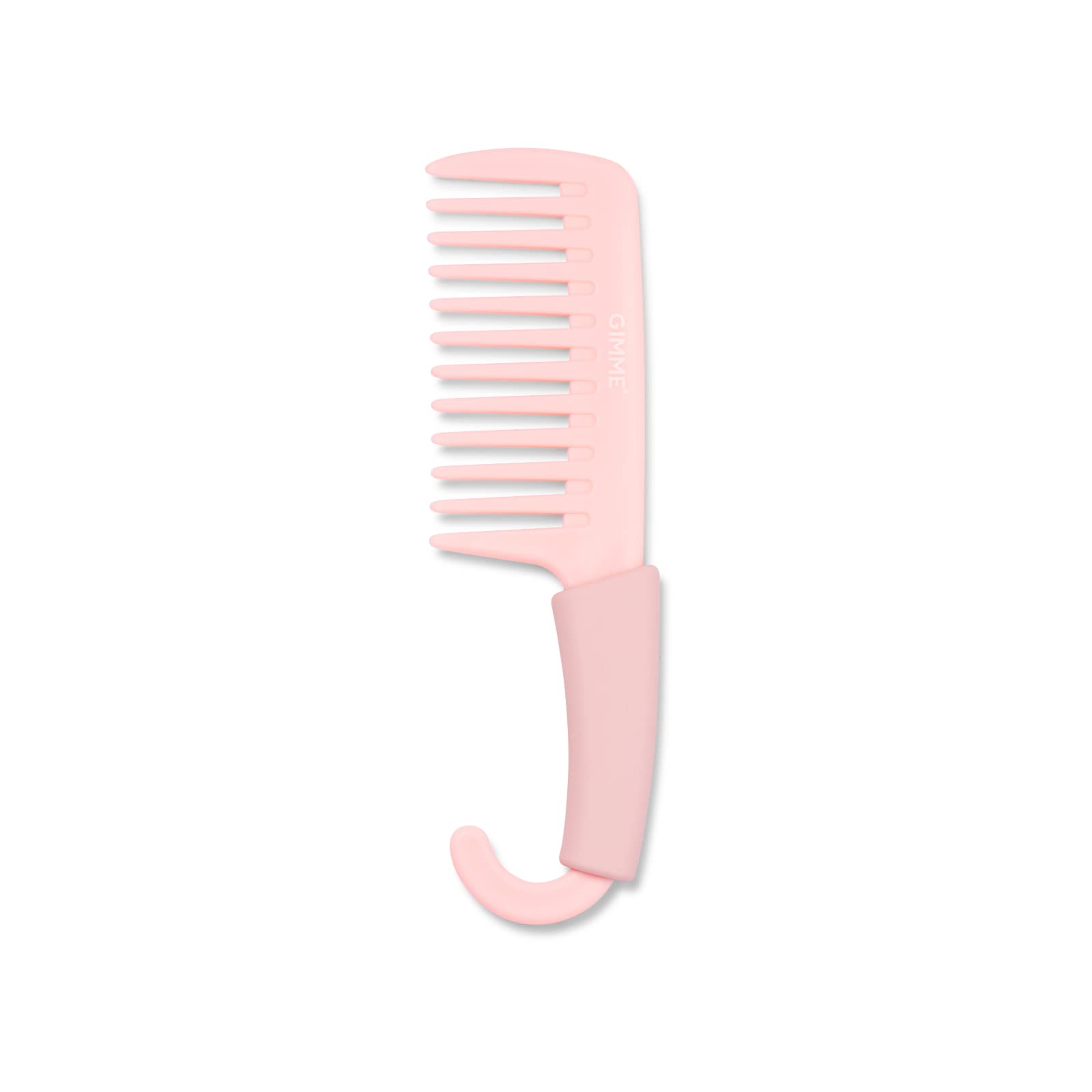 Gimme Beauty - Pink Detangling Shower Comb With Grip Handle - Wide Tooth Comb Great for Wet Brushing & Untangling Curls - Big Co