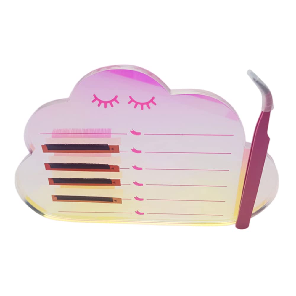 Grafting False Eyelash Acrylic Extension Pallet, Eyelash Extension Tweezers Plate Pad Makeup Palette Individual Training Tools D