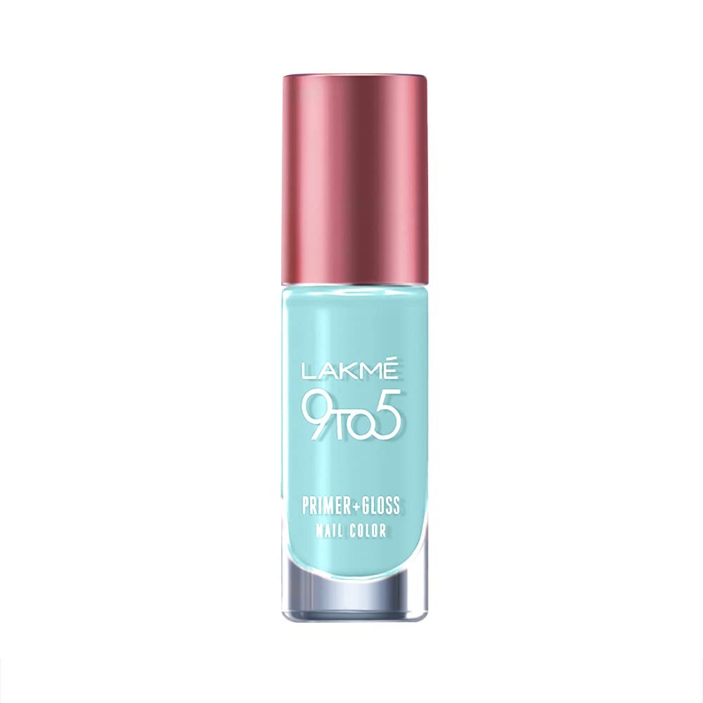 Lakm 9To5 P+G Glossy Finish Nail Color Sea Blue 6Ml