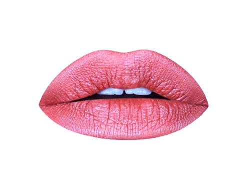 Aromi Metallic Liquid Lipstick | Rosy Peach Lip Color With Shimmery Finish, Vegan. Cruelty-Free, Long-Lasting And Smudge Proof,