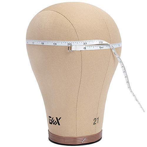 Gex 23'' Canvas Cork Wig Block Mannequin Head For Wig Making Drying Styling Display With Table C Clamp Stand Holder (Light Brown