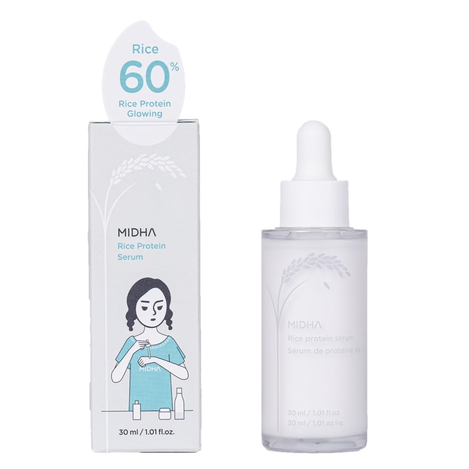MIDHA Rice Protein Serum, ideal for skincare finish, fills the skin layer with full of rice proteins, creates a natural and glos