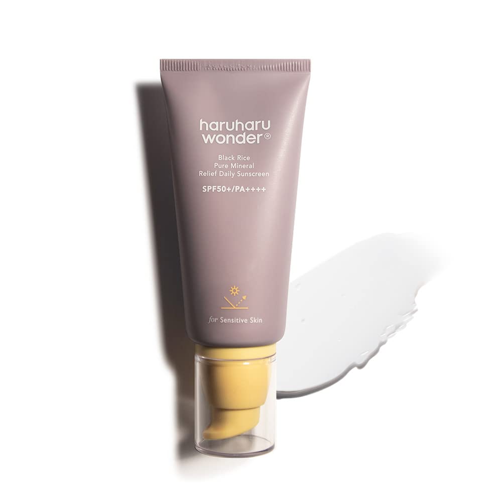 Haruharu Wonder Black Rice Pure Mineral Relief Daily Sunscreen, Spf50+/Pa++++, Broad Spectrum Uva/Uvb, Octinoxate & Oxybenzone F