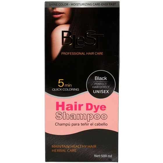 BLEST PROFESSIONAL HAIR CARE Hair Dye Shampoo Black  2in1 Shampoo Color Hair Dye for Quick Gray Coverage  Semi Permanent Hai