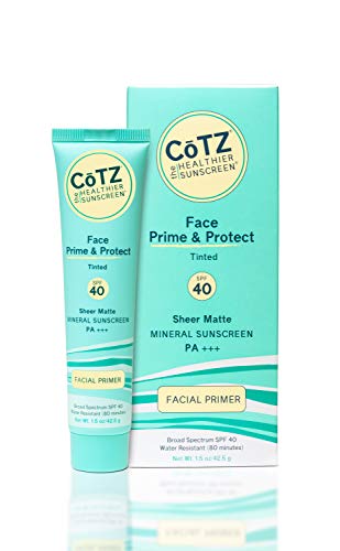Cotz Face Prime & Protect Tinted Mineral Sunscreen And Facial Primer Broad Spectrum Spf 40; Pa+++ 1.5 Oz / 42.5 G.