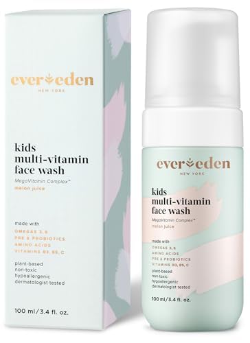 Evereden Kids Face Wash: Melon Juice, 3.4 fl oz. | Plant Based and Gentle Skin Care | Clean and Non-toxic Face Wash | Multi-Vita